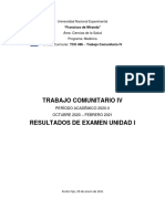 Resultados de Examen Unidad I