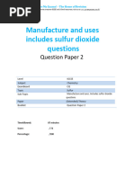 21.2 Manufacture and Uses - Includes Sulfur Dioxide Questions QP - Igcse Cie Chemistry - Extended Theory Paper