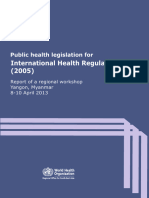 Public Health Legislation For International Health Regulations (2005) - WHO - MM