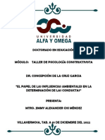 4.3 El Papel de Las Influencias Ambientales en La Determinación de Las Conductas