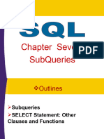 Chapetr 07 SQL SubQueries