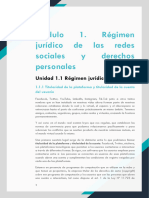 Módulo 1. Régimen Jurídico de Las Redes Sociales y Derechos Personales