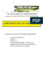 Assignment On Tata Motors Ltd.