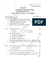 Be Mechanical Engineering Semester 4 2022 November Fluid Mechanics FM Pattern 2019