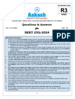 NEET 2024 Answer Key Aakash R3