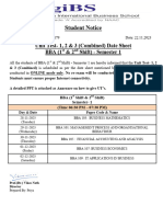 Student Notice: Unit Test-1, 2 & 3 (Combined) Date Sheet BBA (1 & 2 Shift) - Semester 1