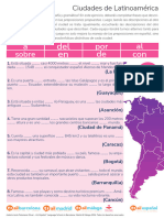 Ejercicio Espanol Preposiciones Ciudades Latinoamerica