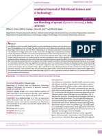 Optimal Conditions of Steam Blanching of Spinach Spinacia Oleracea A Leafy Vegetable Consumed in Cameroon