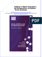 Textbook Digital Storytelling in Higher Education International Perspectives 1St Edition Grete Jamissen Ebook All Chapter PDF