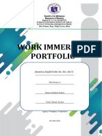 WORK IMMERSION PORTFOLIO Based On DepEd