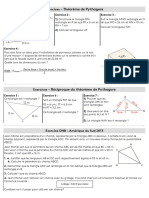 Exercices 3e Pythagore Rappel