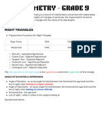 Trigonometry Grade 9