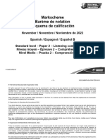 N22 - Spanish - B - Listening - Comprehension - SL - Markscheme - Spanish