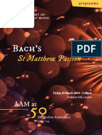 AAM Bach ST Matthew Passion Programme Web