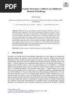 A Review of Family Structure's Effects On Children's Mental Well Being