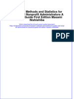 Research Methods and Statistics For Public and Nonprofit Administrators A Practical Guide First Edition Masami Nishishiba