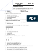 Economics 323-506 March 8, 2005 Exam Part 1: Multiple Choice and Short Answer Problems