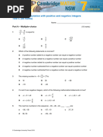 Positive and Negative Integers Practice Test