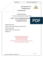 Topic: Firewall Implementation Using Cisco Packet Tracer: Network and Information Security