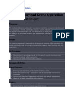 Mobile Overhead Crane Operation Method Statement