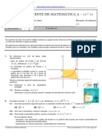 4.º Teste de Matemática A 11.º 11: 2.º Período 14/03/2024 Duração: 90 Minutos Nome: N.º: Classificação: O Professor