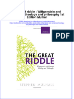 Textbook The Great Riddle Wittgenstein and Nonsense Theology and Philosophy 1St Edition Mulhall Ebook All Chapter PDF