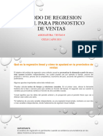 Metodo de Regresion Lineal para Pronostico de Ventas