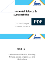 Environmental Science & Sustainability: Dr. Ruchi Singhal Associate Professor