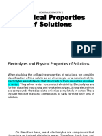 Physical Properties of Solutions