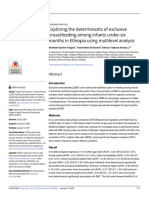 Exploring The Determinants of Exclusive Breastfeeding Among Infants Under Six Months in Ethiopia Using Multilevel Analysis - Sukses