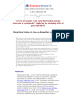 How Do Personality Traits Shape Information-Sharing Behaviour in Social Media? Exploring The Mediating Effect of Generalized Trust