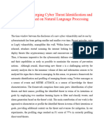 Automated Emerging Cyber Threat Identification and Profiling Based On Natural Language Processing