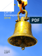 Lista de Correspondentes UK 2018