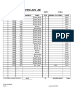 Cherry Doors&Panels (P) LTD: Order Form Date: 12-Nov SL No Length Width Thickness Panel QTY Addnl Features Code