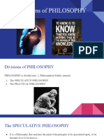 The Divisions of PHILOSOPHY 1