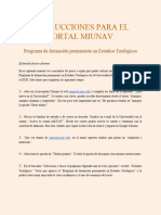 Instrucciones Portal MIUNAV-PFP Estudios Teológicos