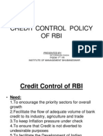 Credit Control Policy of Rbi