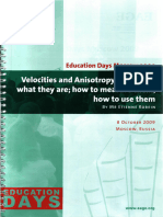 Velocities and Anisotropy in Seismic.