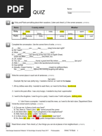 Interchange 1 5TH Edition Quiz Units 7 8