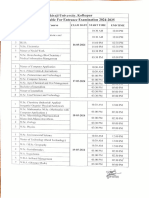 Revised Time Table For Entrance Examination 2024-2025