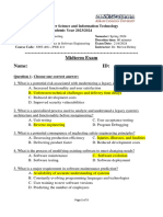 Midterm - SW 408 - SWE 411 Selected Topics Model 2 Answer