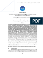 The Effectiveness of Using Situational Language Teaching in Teaching Speaking Skills For Junior High School