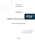 English Lexical Verbs and Their Semantic Classification