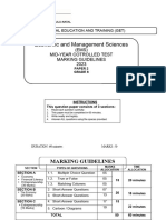 Marking 8 P2 Guidelines - EMS GRD 8 Mid-Year Exam 2023