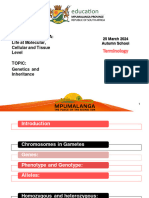 25 March 2024 Genetics and Inheritance - Terminology