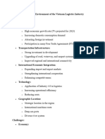 Analysis of The Macro Environment of The Vietnam Logistics Industry