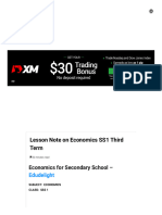 Lesson Note On Economics SS1 Third Term