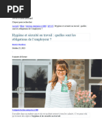 Hygiène Et Sécurité Au Travail: Quelles Sont Les Obligations de L'employeur ?