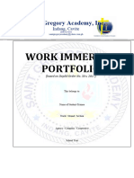 WORK IMMERSION PORTFOLIO Based On DepEd-1