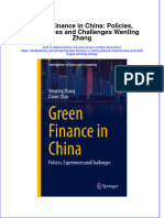 (Download PDF) Green Finance in China Policies Experiences and Challenges Wenting Zhang Online Ebook All Chapter PDF